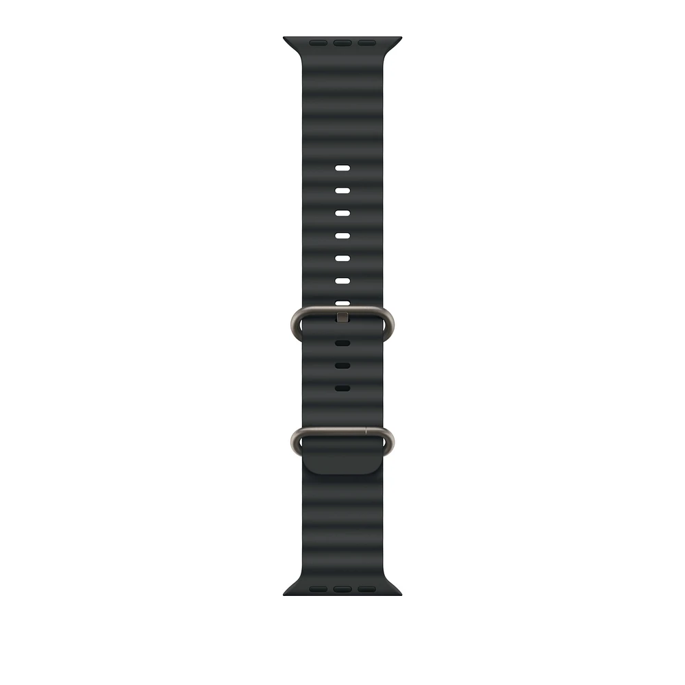 49mm Black Ocean Band - Natural Titanium Finish