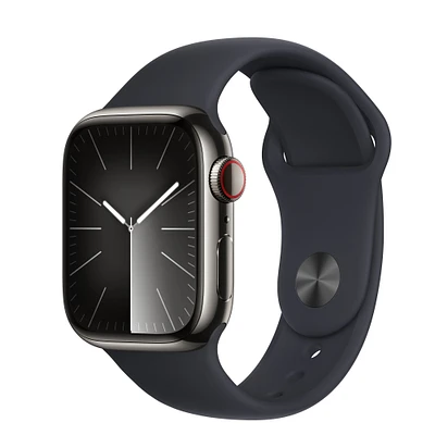 Buy Refurbished Apple Watch Series 9 GPS + Cellular, 41mm Graphite Stainless Steel Case with S/M Midnight Sport Band