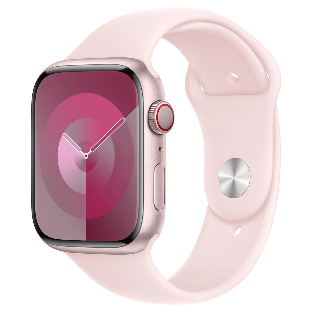 Buy Refurbished Apple Watch Series 9 GPS + Cellular, 45mm Pink Aluminum Case with M/L Light Pink Sport Band