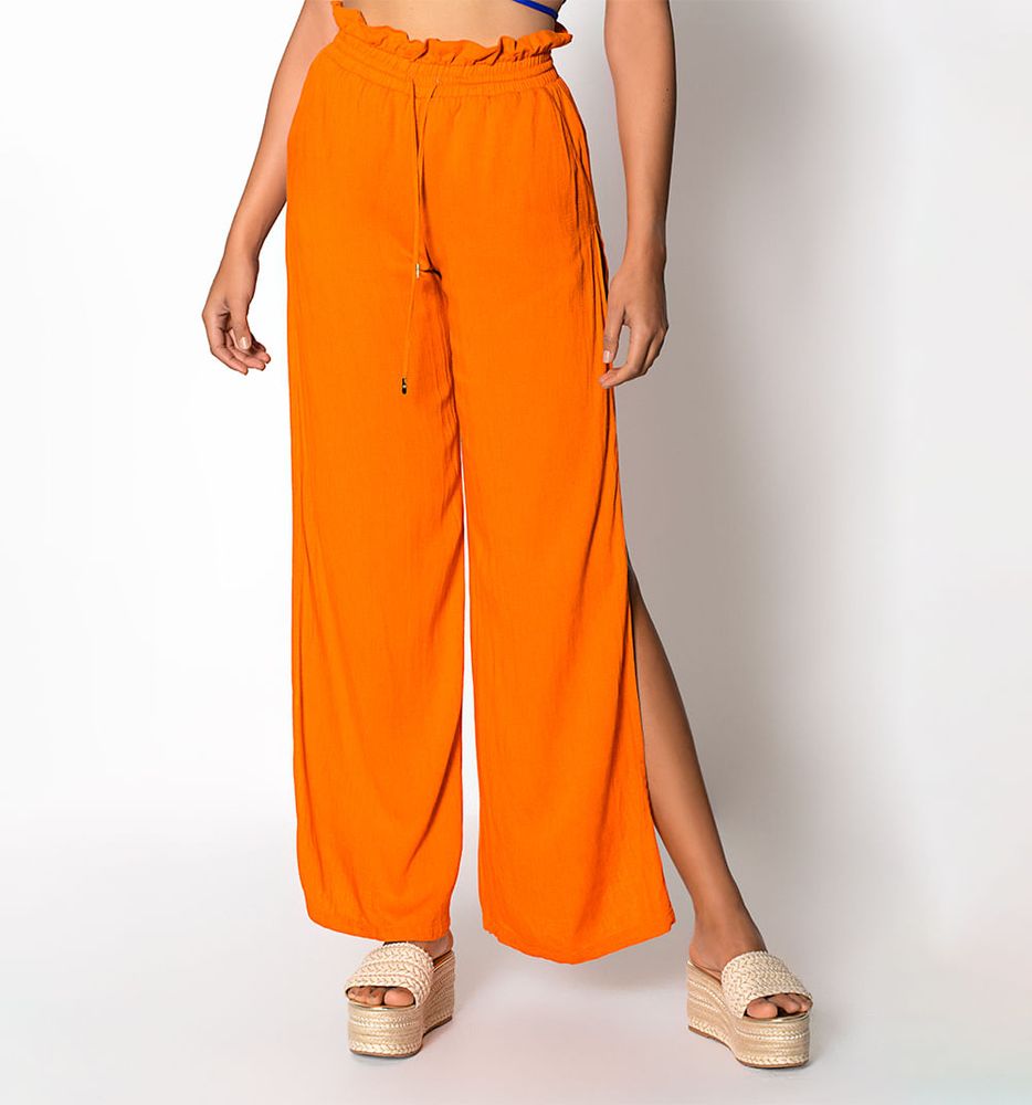 Pantalon Palazo Con Aberturas Laterales