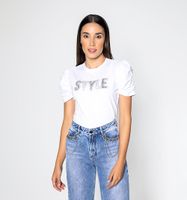 Camiseta Estampada Con Pedreria