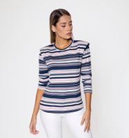 Blusa Escote Redondo Manga 3/4 Hombreras