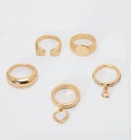 Set De Anillos Con Dije De Corazón