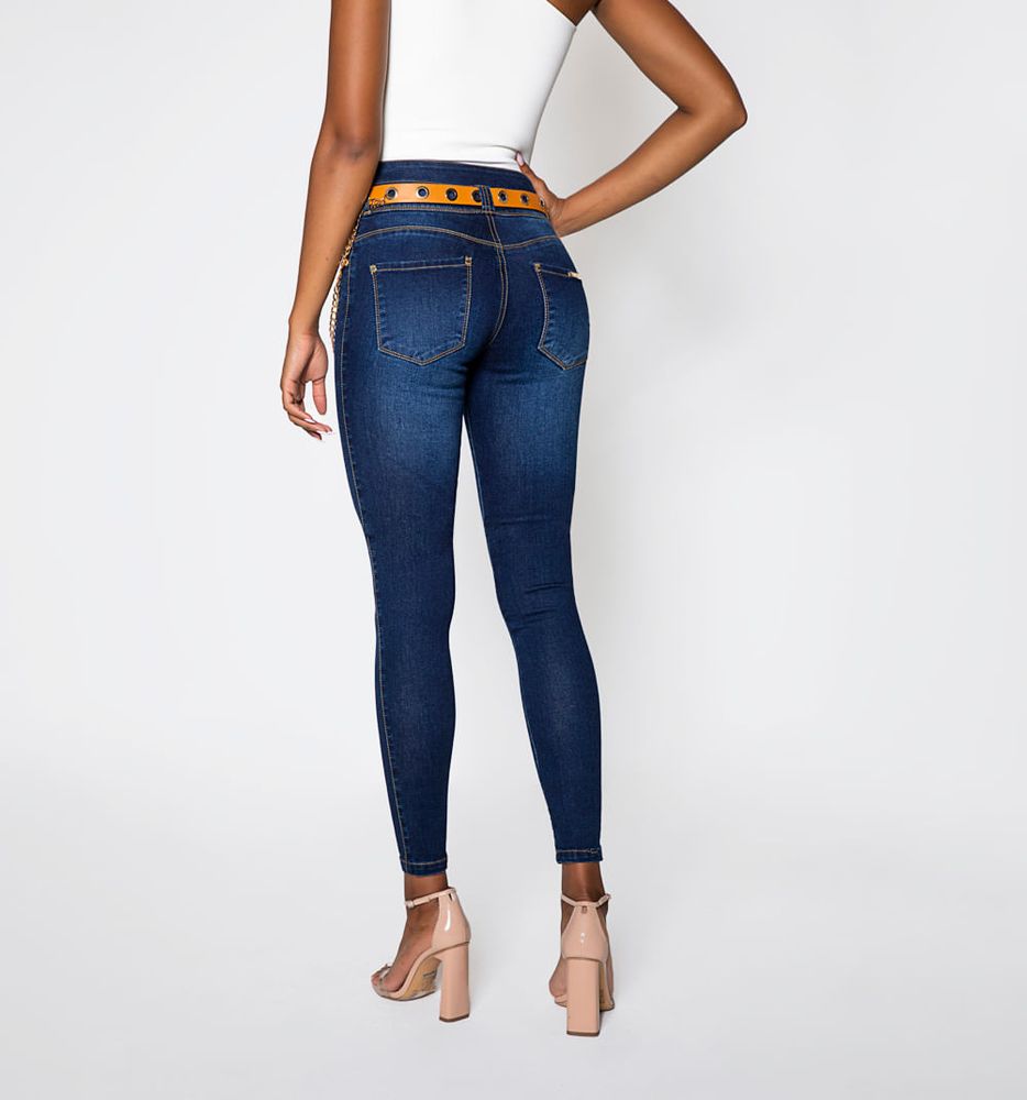 Jean Ultra Slim Pretina Ancha Con Cintur