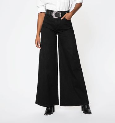 Jean Wide Leg Cinco Bolsillos, Tiro Alto