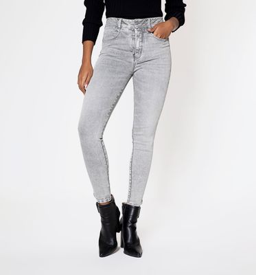 Jeggings Tiro Alto Tono Gris Claro