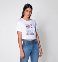 Camiseta Crop Manga Corta