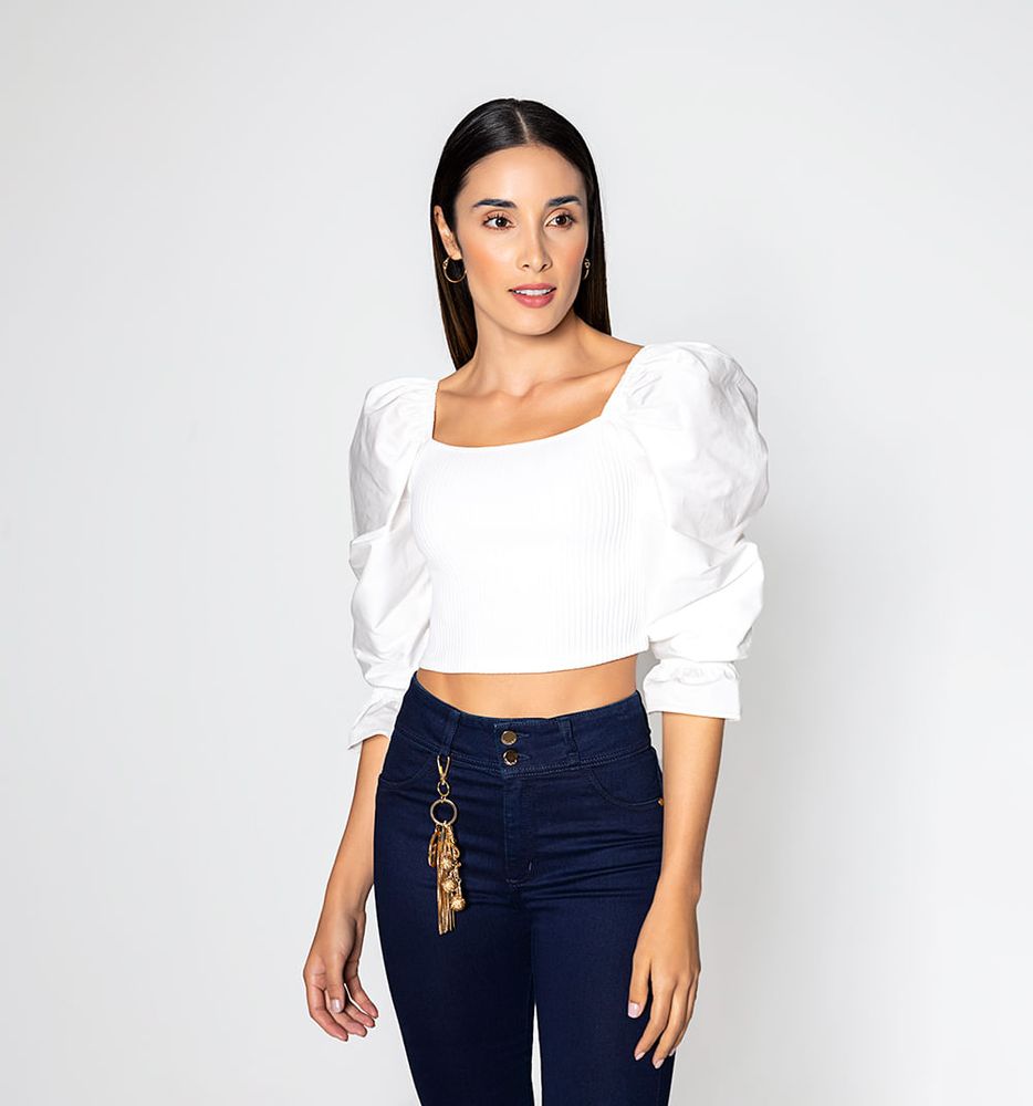 Blusa Crop Manga Larga