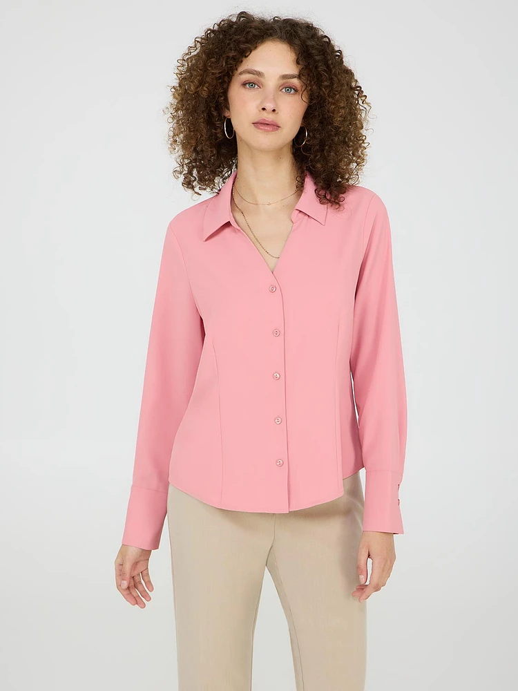 Blouse boutonnée à col en V