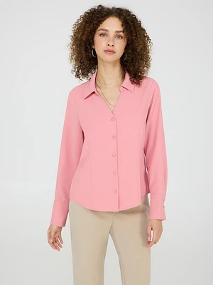 Blouse boutonnée à col en V