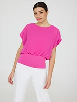 Dolman Sleeve Chiffon Top With Cami