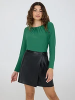 Pleated Neck Top