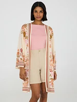 3/4 Sleeve Floral Kimono
