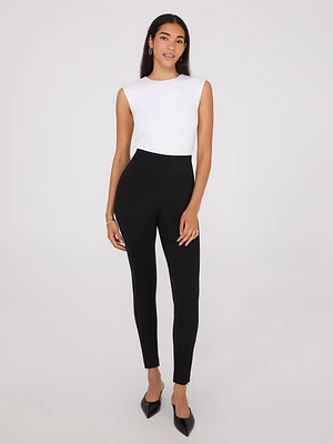 Zipper Hem Skinny Leg Pants