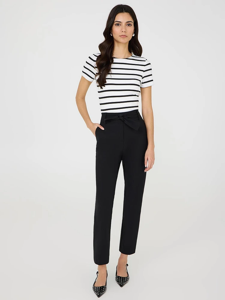 Slim Leg Pants With Sash