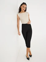 Capri Pants With Slit Hem
