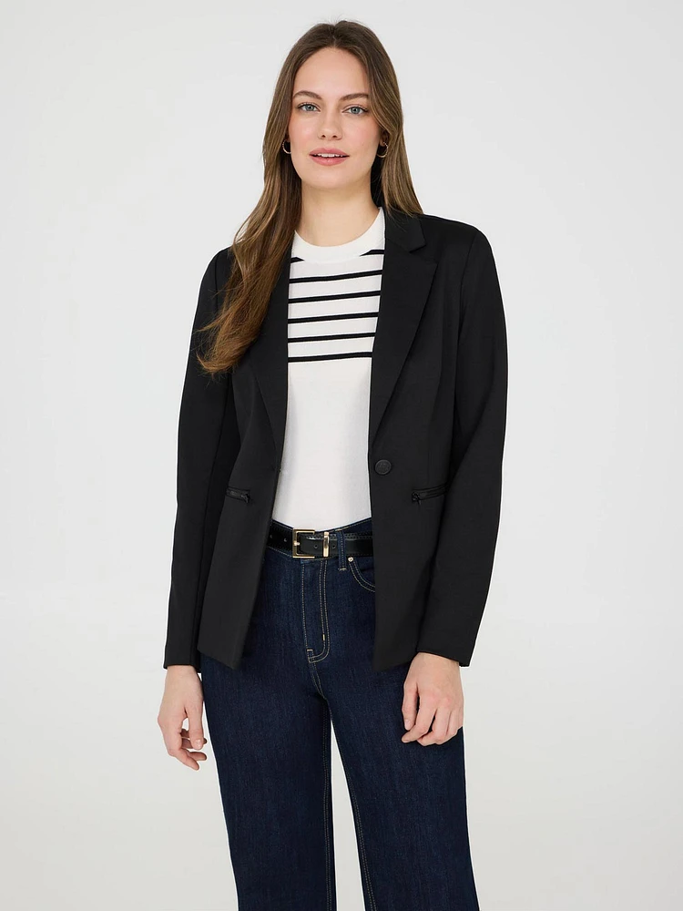 Blazer à 1 bouton avec poches zippées