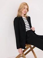 Linen Blend Open Blazer