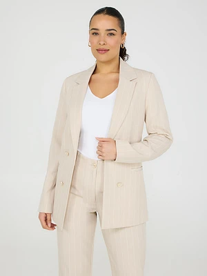 Striped Open Front Blazer