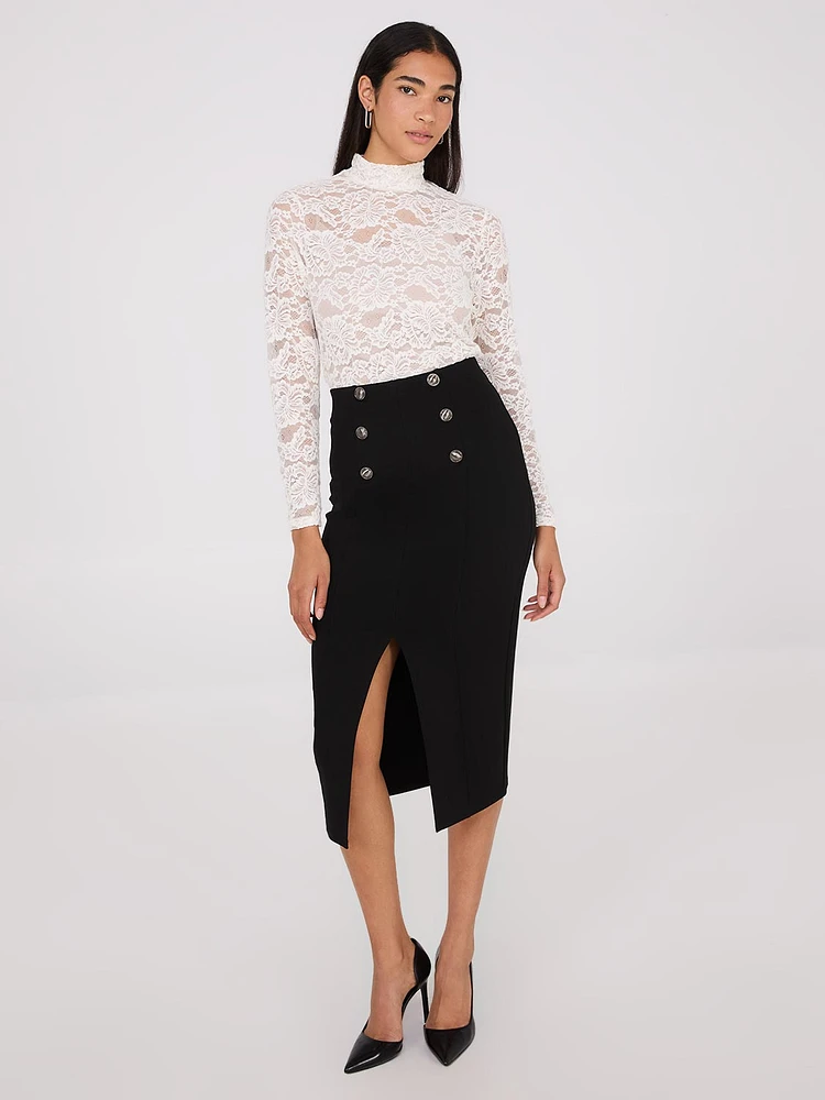 Front Slit Pencil Skirt