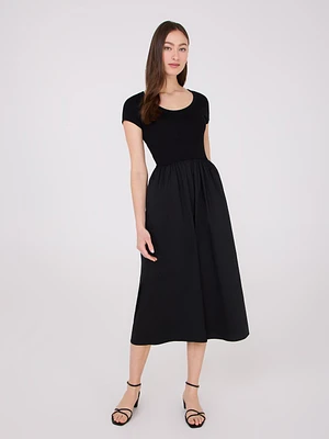2-Fer Cap Sleeve Midi Dress