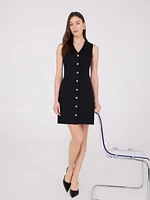 Satin Twill Sleeveless Blazer Dress