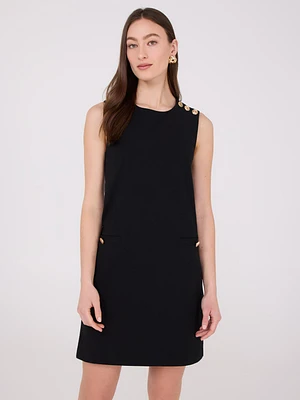 Sleeveless Sheath Dress With Button Details