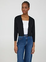 Bolero Cardigan With Scallop Details