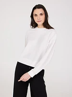 Crew Neck Ribbed Sweatshirt