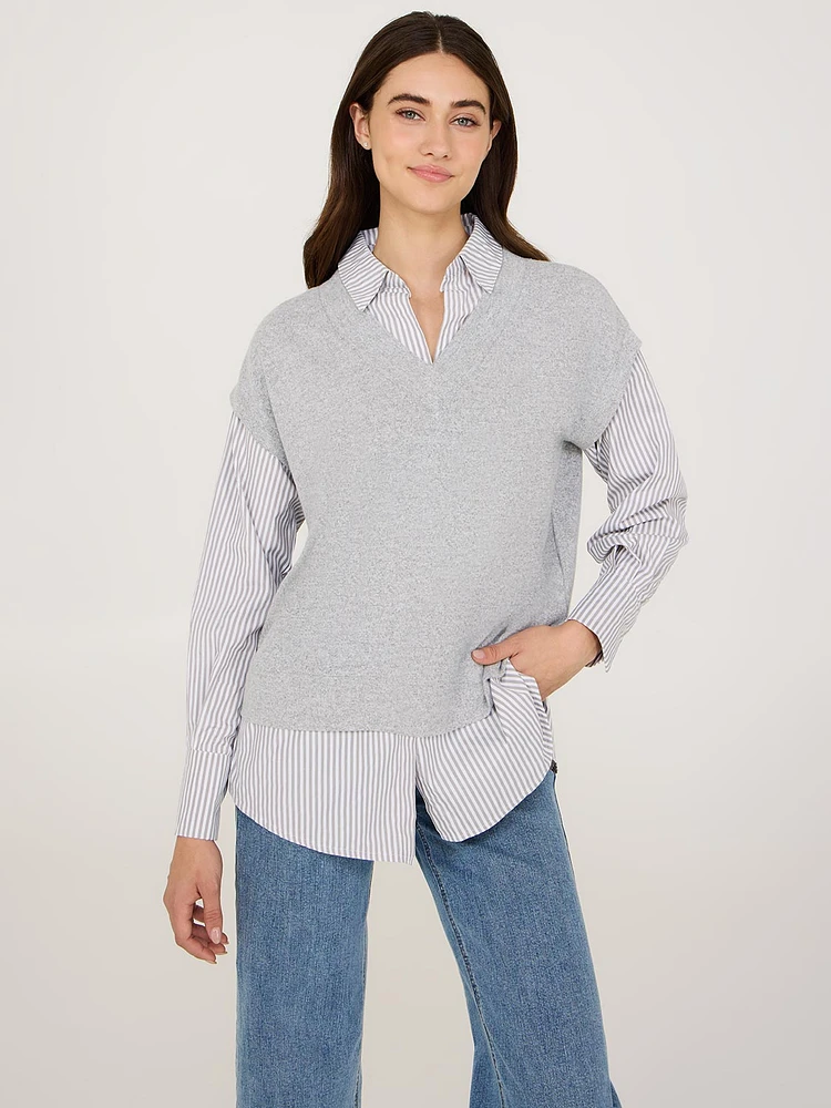 Blouse et haut brossé 2 en 1