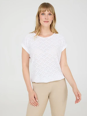 T-shirt à manches dolman et revers oeillets