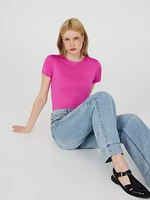 Double Layer Crew Neck T-Shirt