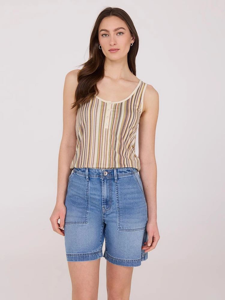 Scoop Neck Striped Tank Top