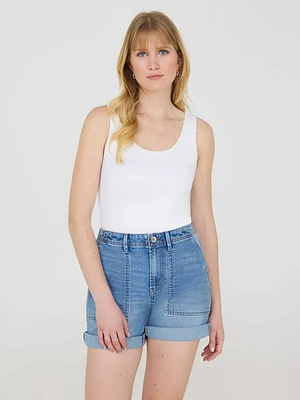 Camisole à double épaisseur et col rond