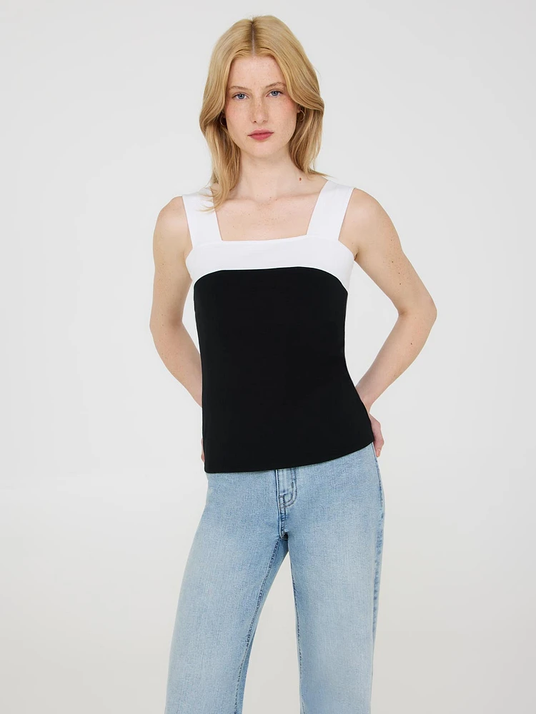 Colour Block Thick Strap Tank Top
