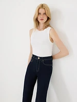 Camisole côtelée à col montant
