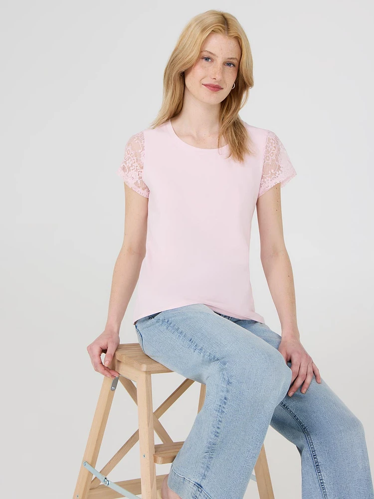 Lace Short Sleeve T-Shirt