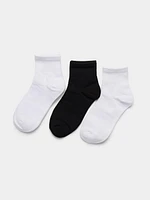 3-Pack Of Ribbed Ankle Socks