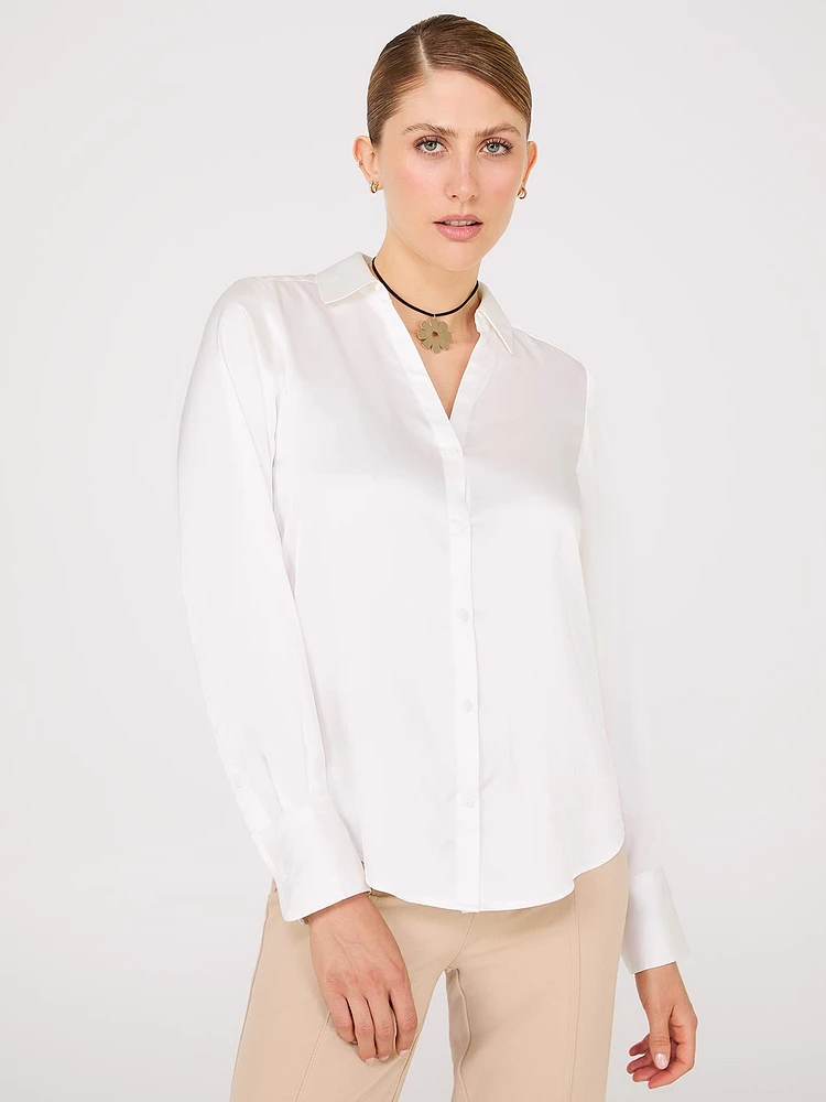 Blouse en satin à boutons