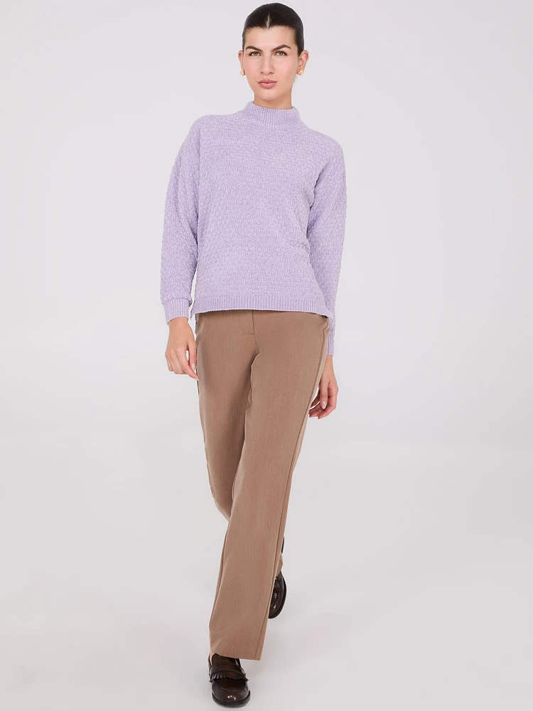 Chenille Mock Neck Sweater