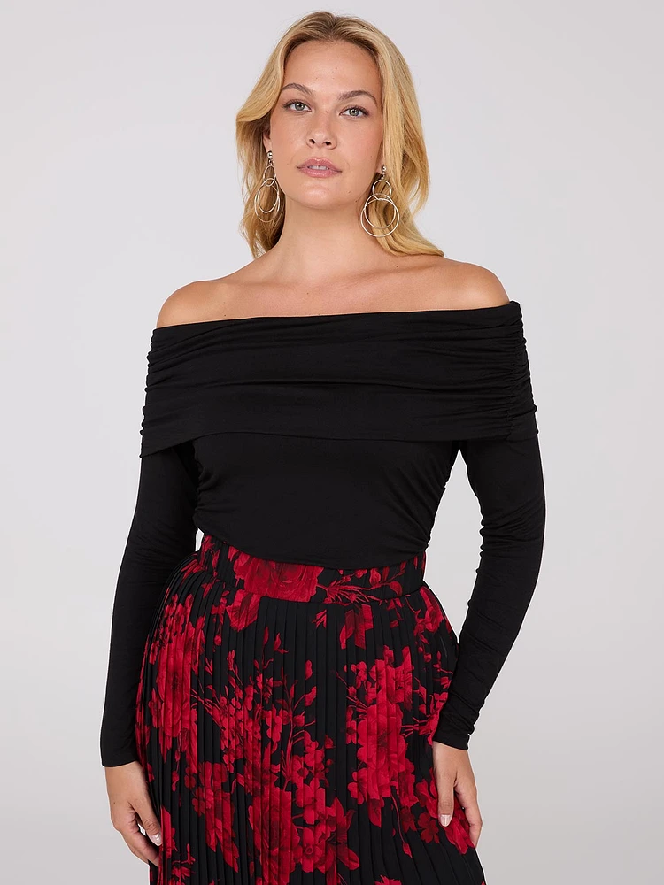 Ruched Off-The-Shoulder Top