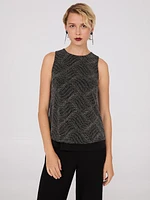 Sleeveless Abstract Glitter Top