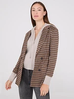 Blazer boutonné sur le devant en jacquard pied-de-poule