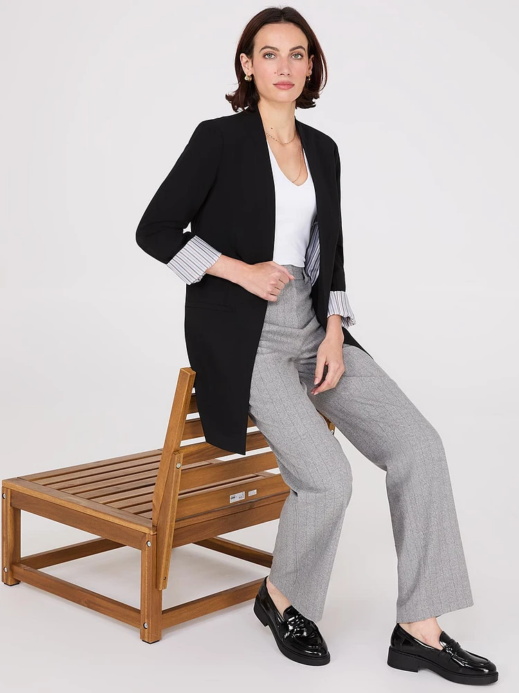 Collarless Open Blazer