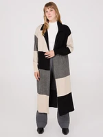 Collared Colour Block Long Duster