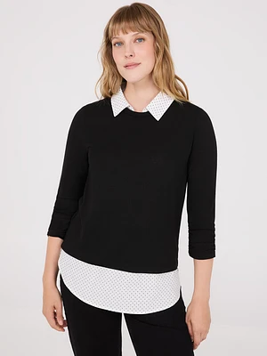 Dot Print 2-Fer Top