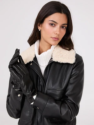 Faux Leather Gloves