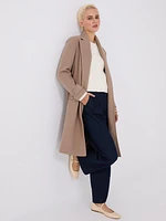 Manteau portefeuille en fausse laine