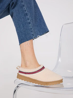 Faux Fur Lined Suede Slippers