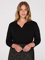 Johnny Collar Ribbed Top